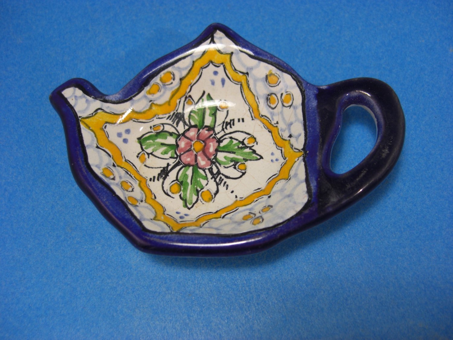 Ansar Pottery Teapot Shaped Teabag Holder Tea Bag Caddy
