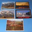 Wyoming Grand Tetons Afton and Jackson Hole Scenes Postcards
