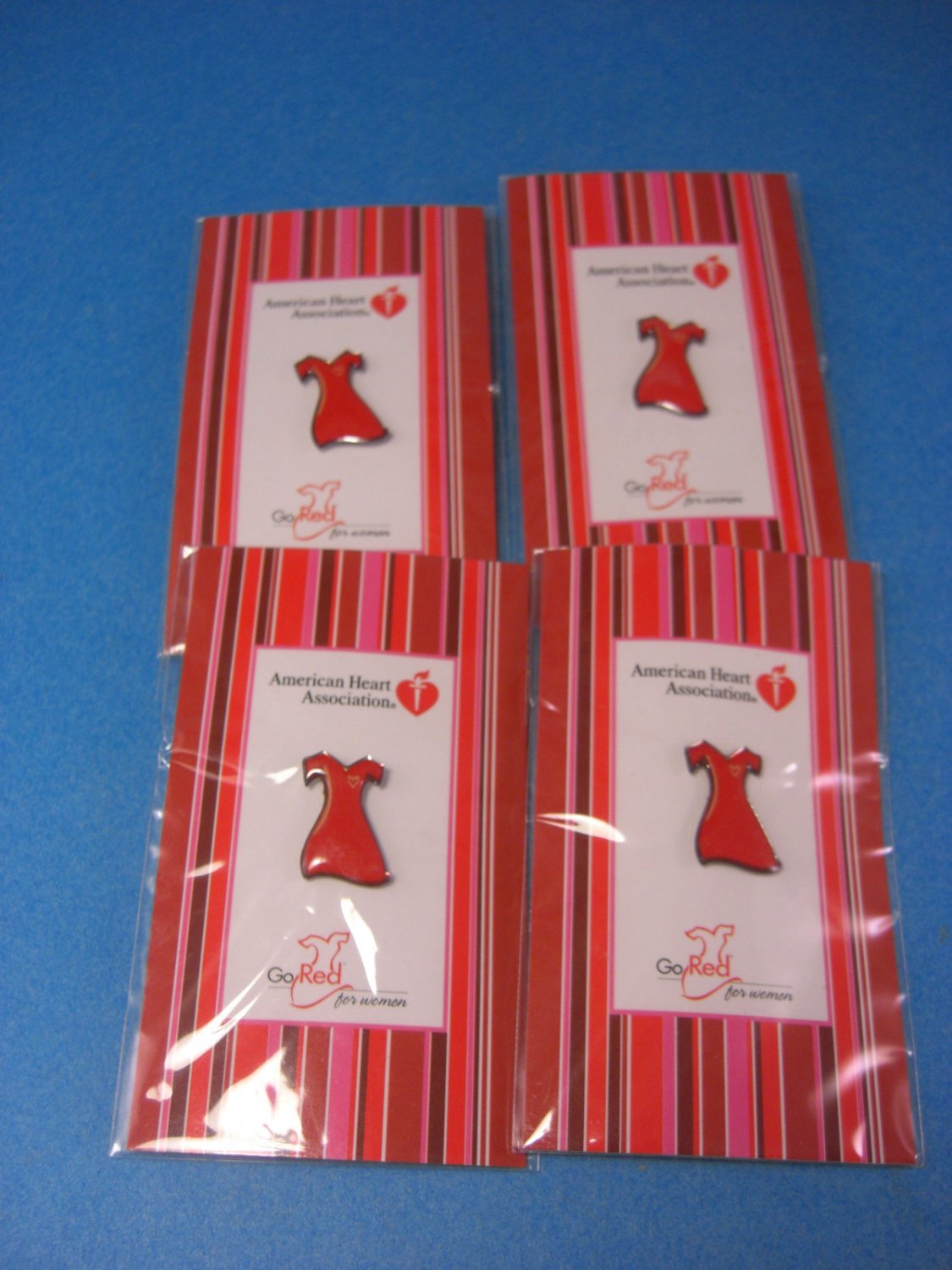 Love Your Heart ♥ Four Red Dress Pins