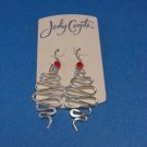 Jody Coyote Earrings New Silver Red Pirouette Dangle 2 Twist