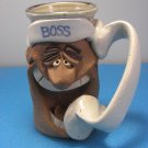 Studio Funk Art Pottery "BOSS" Funny Face Mug
