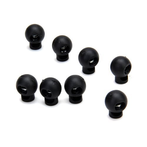 100 x Black Ball Cord Locks Toggles Round Cordlocks