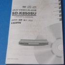 Toshiba DVD Video Player Manual Only for SD-K850SU