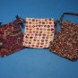Lot of 3 Brighton Dust Jewelry Small Bag Drawstring Cloth Flowers Print