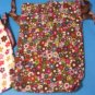 Lot of 3 Brighton Dust Jewelry Small Bag Drawstring Cloth Flowers Print