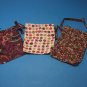 Lot of 3 Brighton Dust Jewelry Small Bag Drawstring Cloth Flowers Print