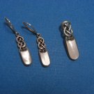 Pendant & Earrings Set Made of Silver & Mother Of Pearl