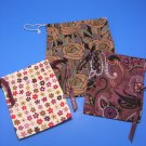 Brighton Dust Jewelry Bags 3 Drawstring Cloth Floral Print