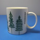 Starbucks Pine Trees Green & White Coffee Mug 2015 Holiday Christmas