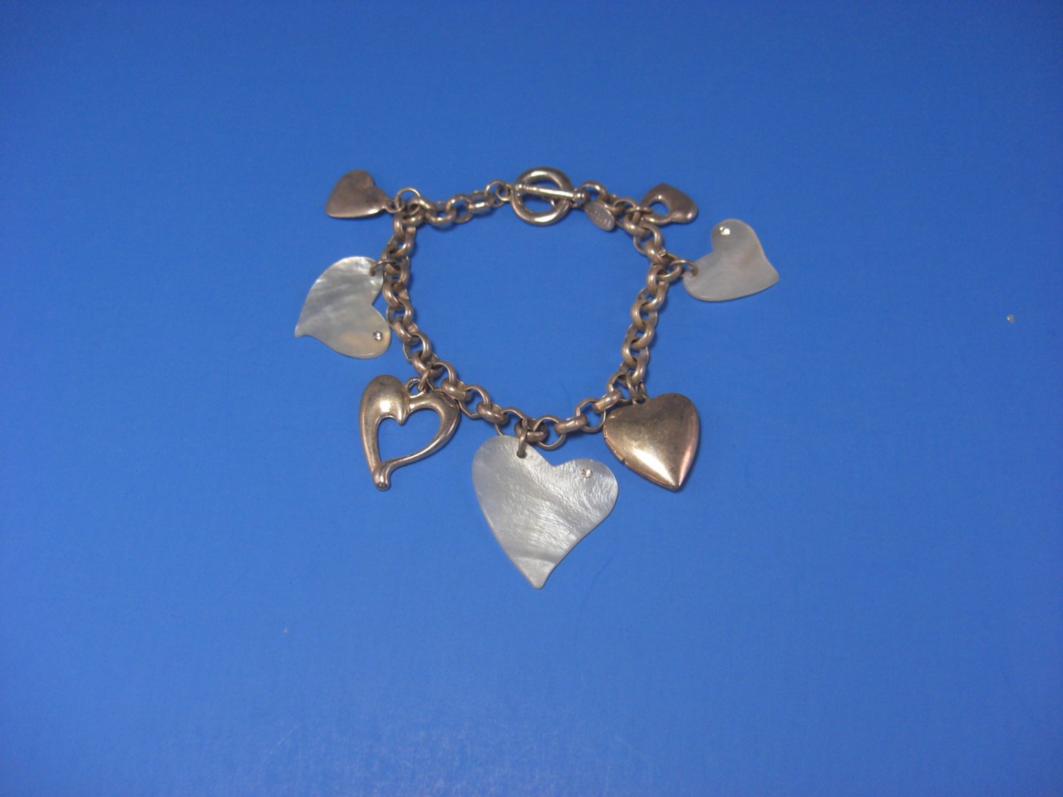 Express Hearts & Chain Link Toggle Bracelet