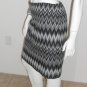 Studio Point Black/Gray/White Chevron Stretch Knit Skirt Size 4