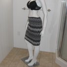 Studio Point Black/Gray/White Chevron Stretch Knit Skirt Size 4