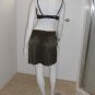 Maria Bianca Nero Pleated Olive Green Skirt Back Zipper Sz M
