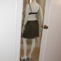 Maria Bianca Nero Pleated Olive Green Skirt Back Zipper Sz M