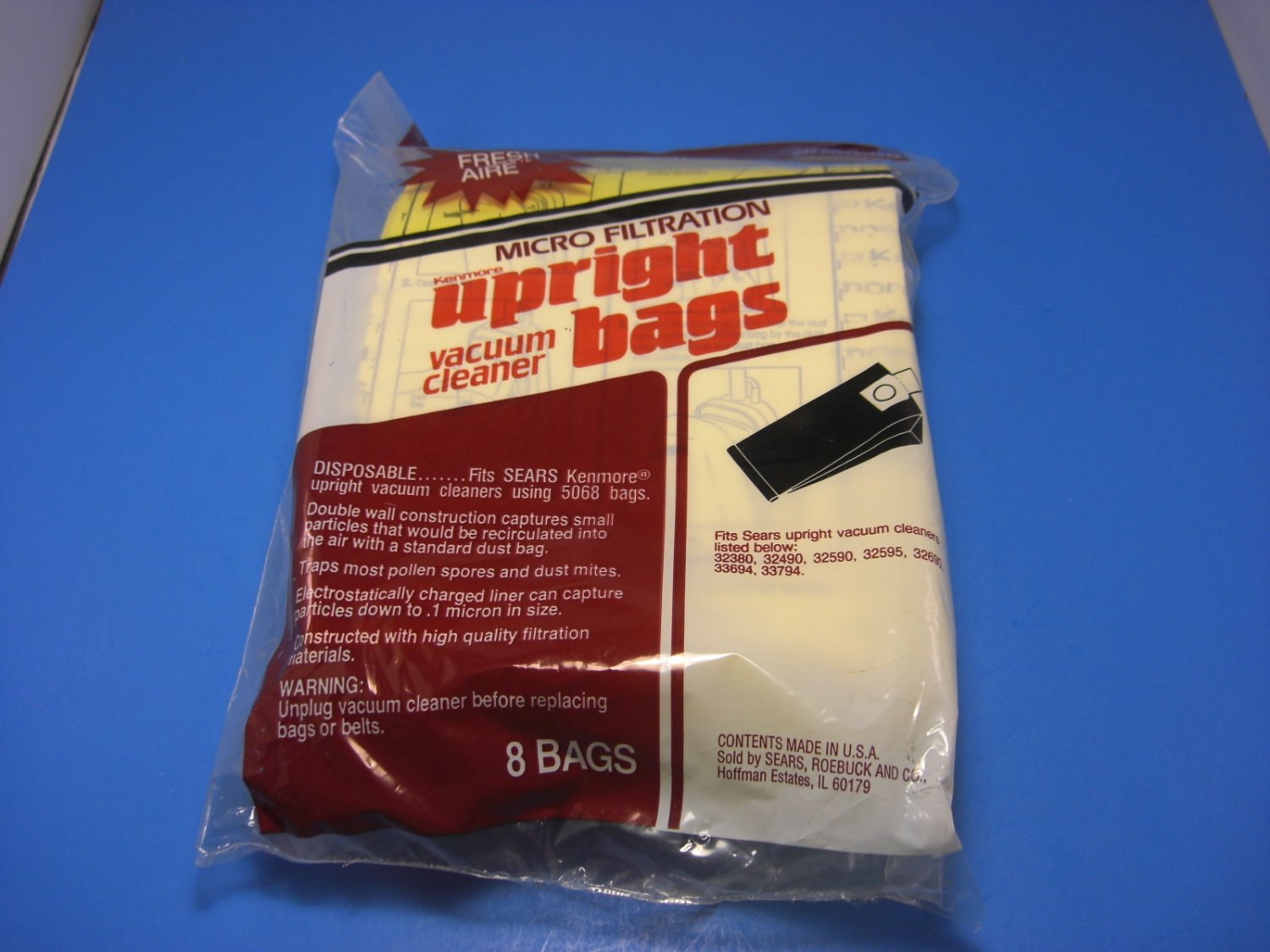 Sears Kenmore Upright Micro Filtration Vacuum Bags 50688 8 Bags