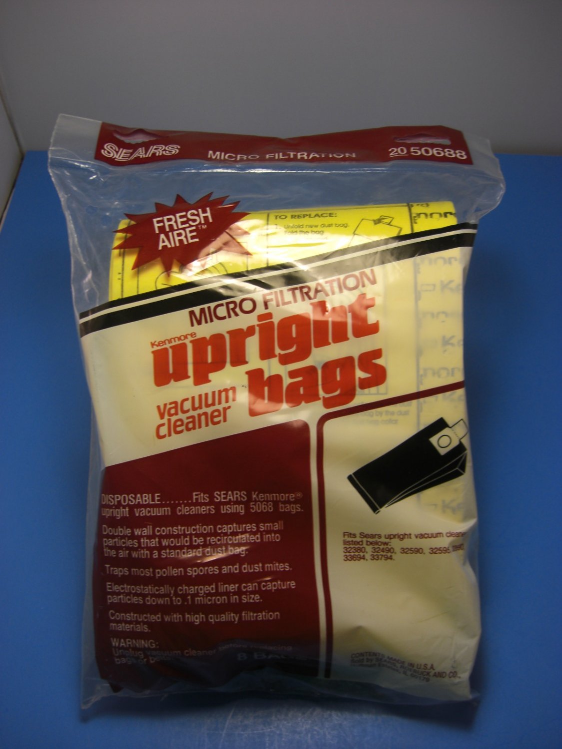 Sears Kenmore Upright Micro Filtration Vacuum Bags 50688 8 Bags