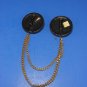 Double Chain Sweater Guard Collar Medallion Brooches Vintage Style
