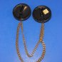 Double Chain Sweater Guard Collar Medallion Brooches Vintage Style