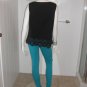 Calvin Klein BLACK Sleeveless Blouse Mesh Lace Size XL
