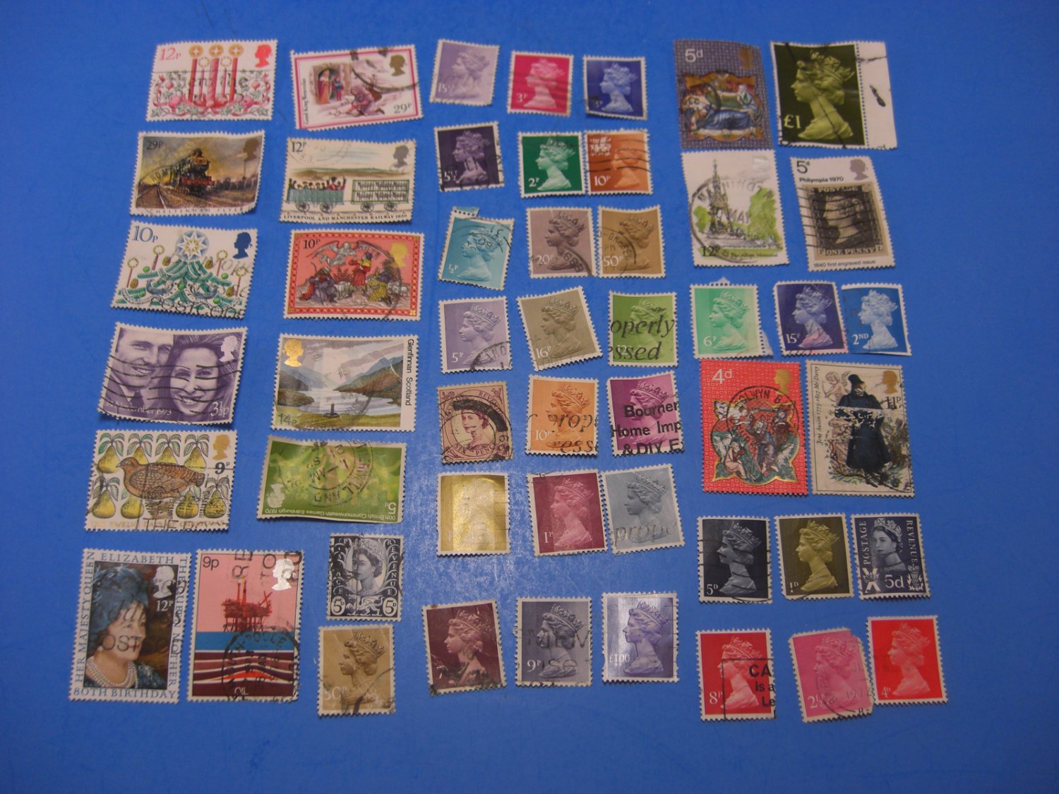 50 Used British Postage Stamps Lot UK
