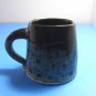 Blue Stoneware Partial Glaze Pottery Signed Mug