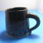 Blue Stoneware Partial Glaze Pottery Signed Mug