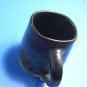 Blue Stoneware Partial Glaze Pottery Signed Mug