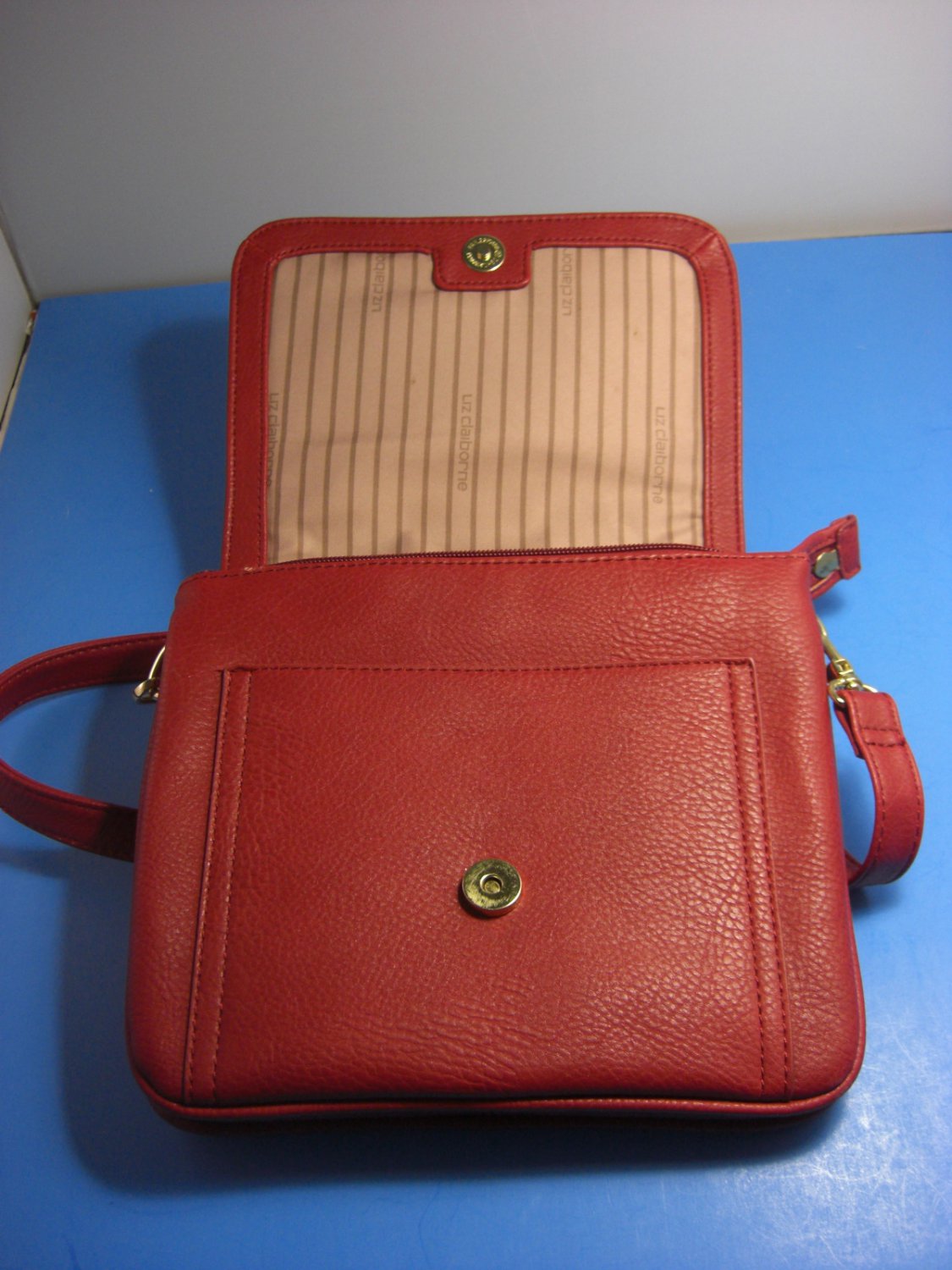 Vintage Liz Claiborne Cross Body Bag FAUX LEATHER Red Purse