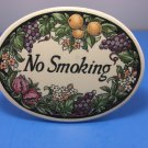 No Smoking Oval Sign Decorative Pottery Floral Plaque