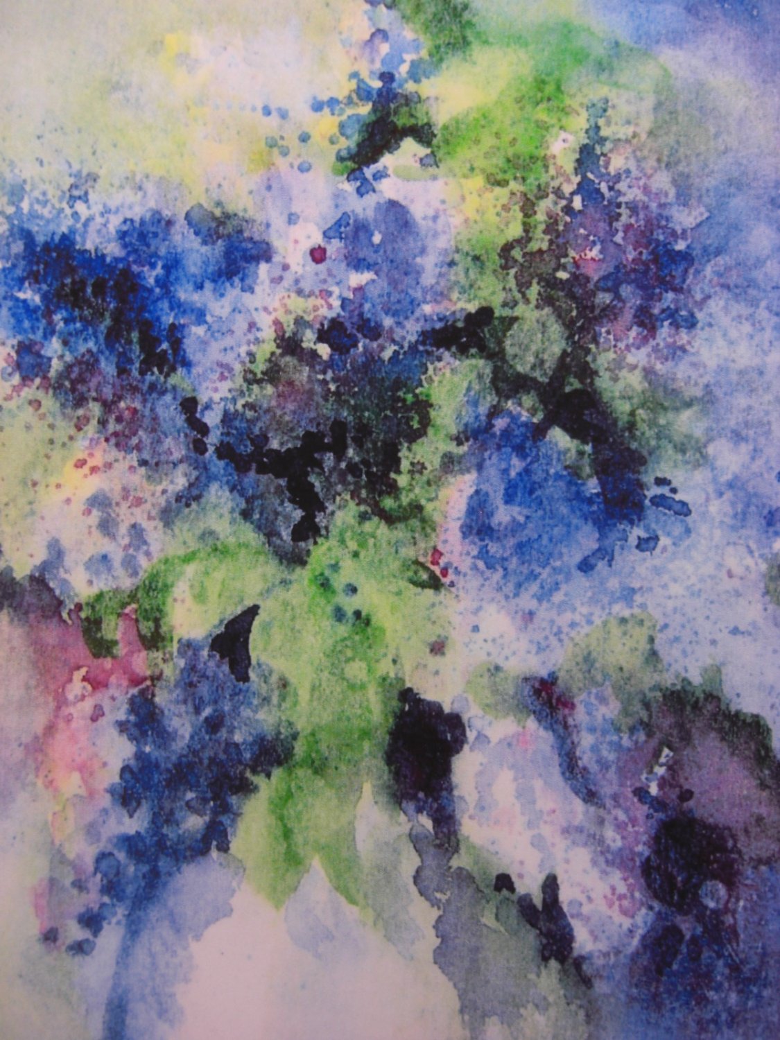 Purple Lilacs Watercolor Matted Signed Print