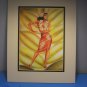 Dancing Pin-Up Girl With Lei Matted Art Print