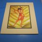 Dancing Pin-Up Girl With Lei Matted Art Print