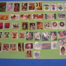 50 Used US Postage Stamps Lot Of Christmas Characters