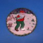 Santa's Tee Time Mikasa Round Covered Trinket Box Snow Golf Holly Gold