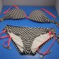 Juicy Couture Black/White Striped Bikini Sz. Top/MM Bottom S