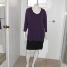 St. John's Bay Woman Purple Knit Top 100% Cotton 3/4 Sleeves Size 3X