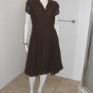 Apt 9 Dark Brown Lace Button Down Lined Dress Sz 12