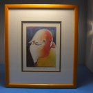 Vintage Jeff Leedy Framed-Matted Signed Artwork Print "Type A Contemplating Type B"