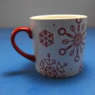 Peets Coffee Tea Mug Red White Holiday Christmas 2016 Cup Utensil Snowflake 12oz