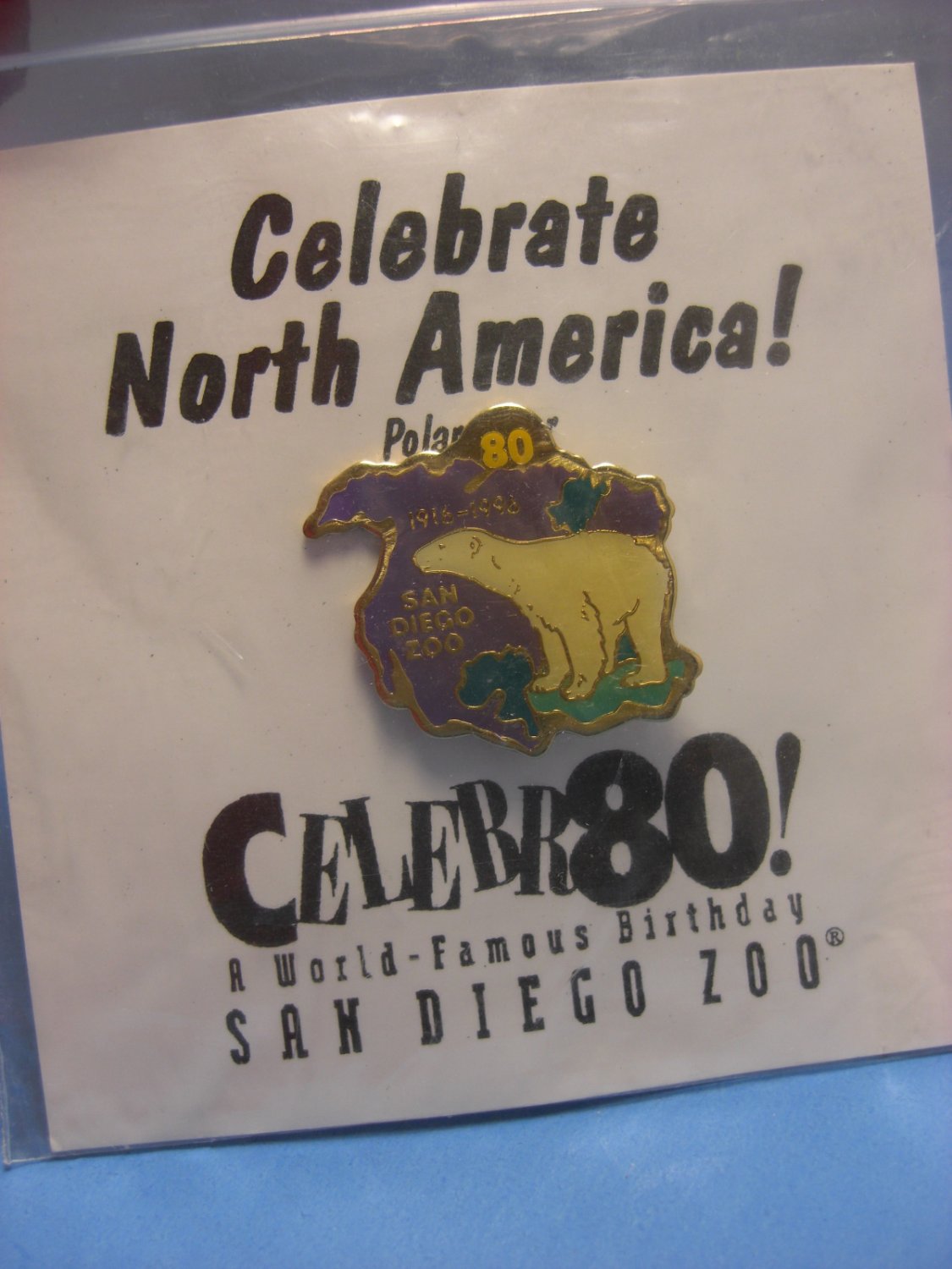 SAN DIEGO ZOO Polar Bear Celebrate North America Pin