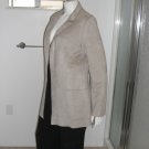 Joan Vass Waterfall Open Front Faux Leather Jacket NWT Size M