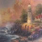 Thomas Kinkade "The Light of Peace" Studio Print Lighthouse Ocean Scene Art