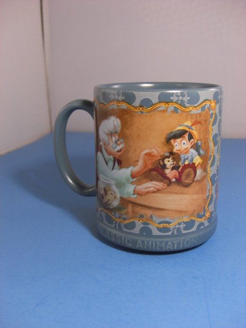 Pinocchio & Geppetto Disney Classic Animation Blue Ceramic Mug