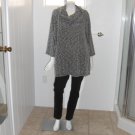Catherine's Geometric Gray Funnel Collar Pullover Size 3X (26-28W)