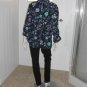 Karen Scott Dark Blue Floral Button Front Blouse Size 2X