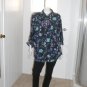 Karen Scott Dark Blue Floral Button Front Blouse Size 2X