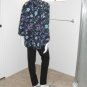 Karen Scott Dark Blue Floral Button Front Blouse Size 2X