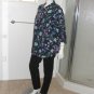 Karen Scott Dark Blue Floral Button Front Blouse Size 2X