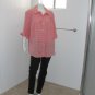 Karen Scott Cotton Rich Orange/White Checkered Button Front Blouse Size 2X