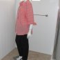 Karen Scott Cotton Rich Orange/White Checkered Button Front Blouse Size 2X